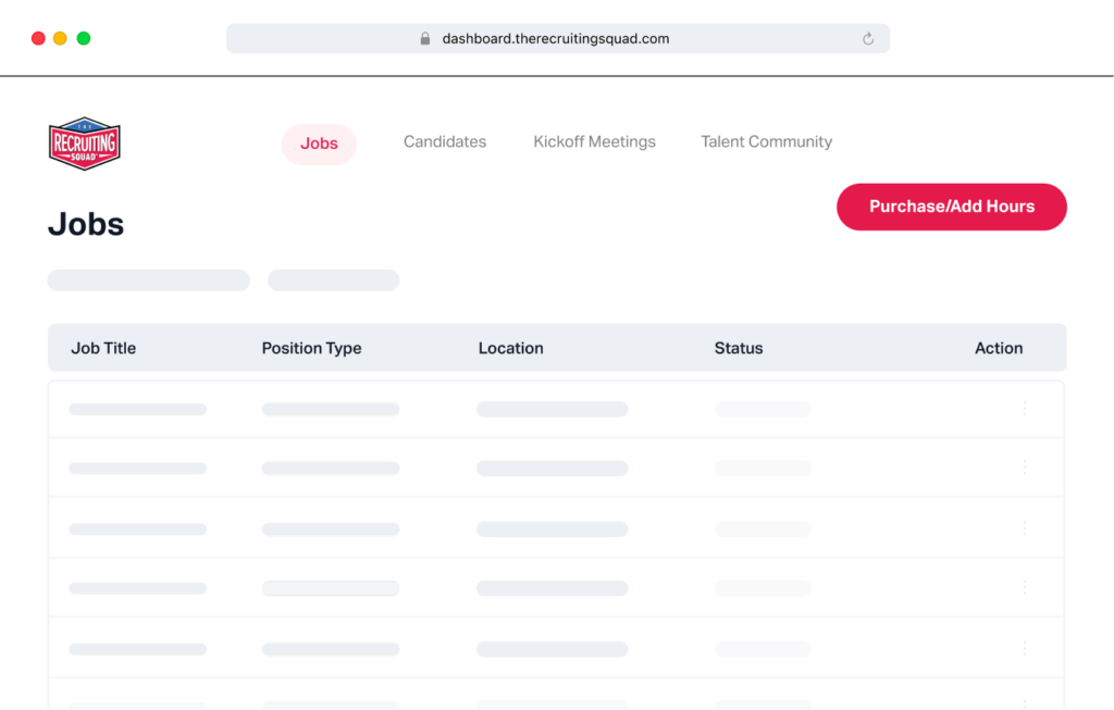 The Jobs Dashboard | The Recruiting Squad